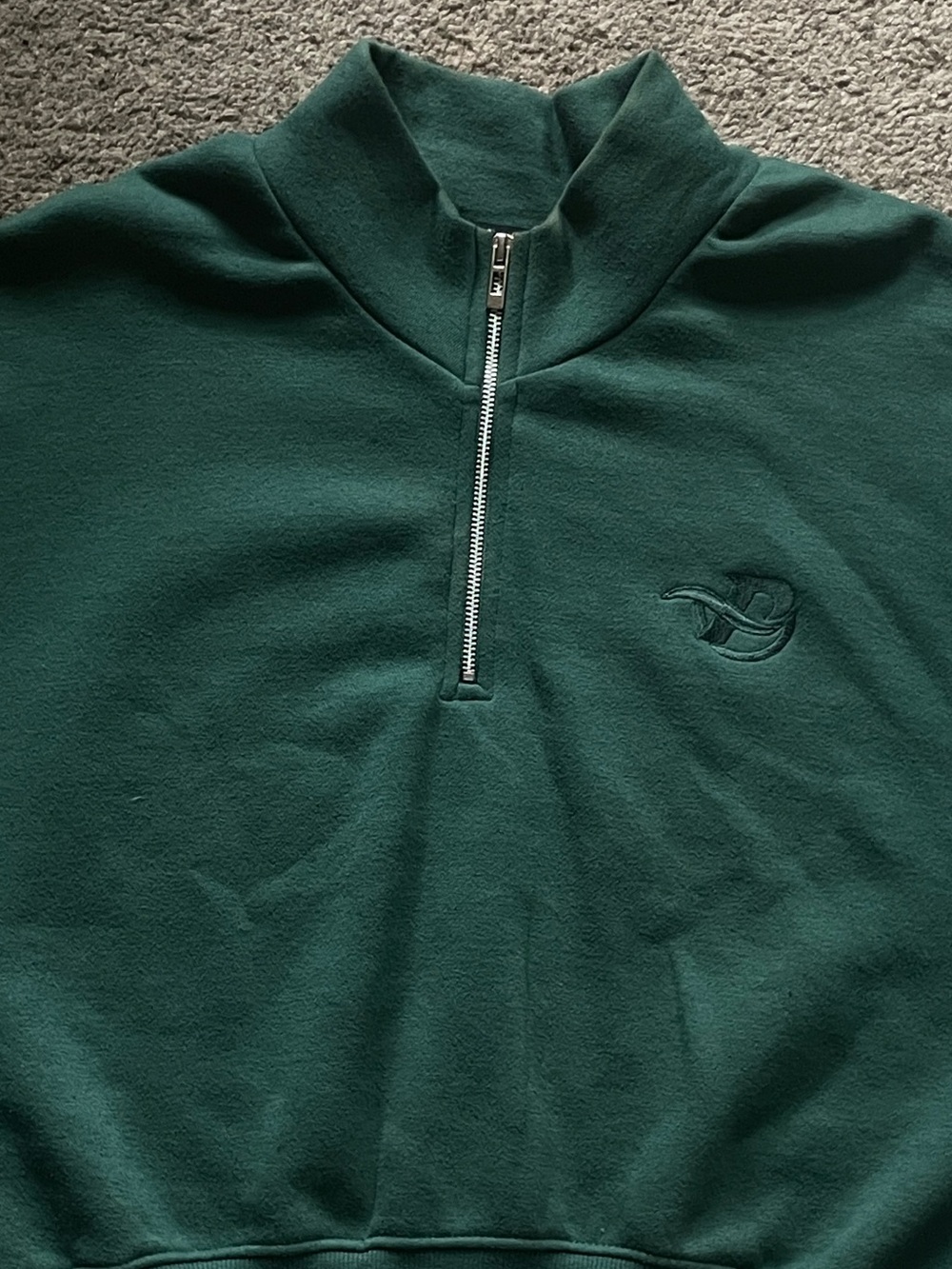 PrettyLittleThing Forest Green Half-Zip Sweater